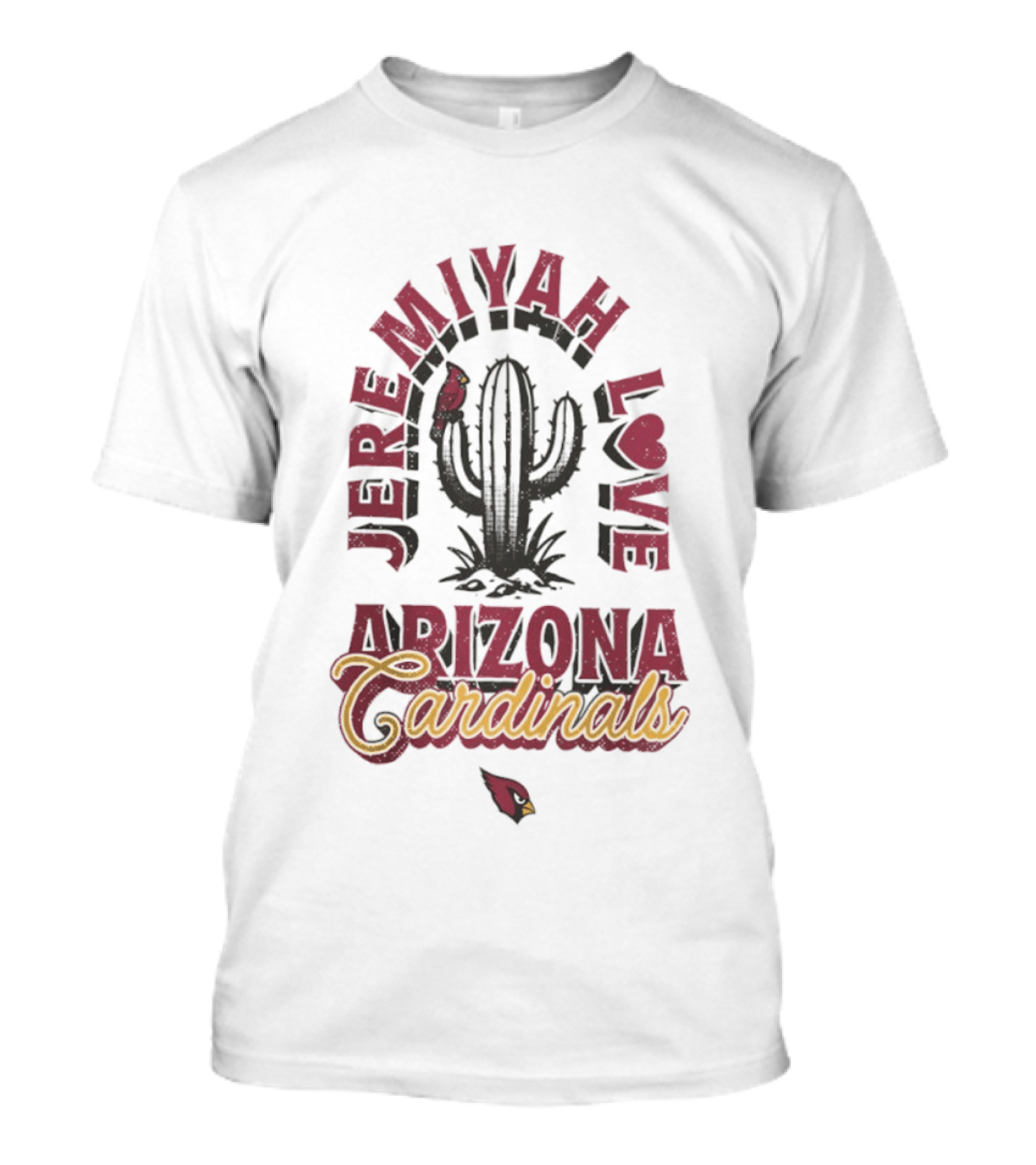 Arizona Cardinals Jeremiyah Love Cactus And Bird T-Shirt