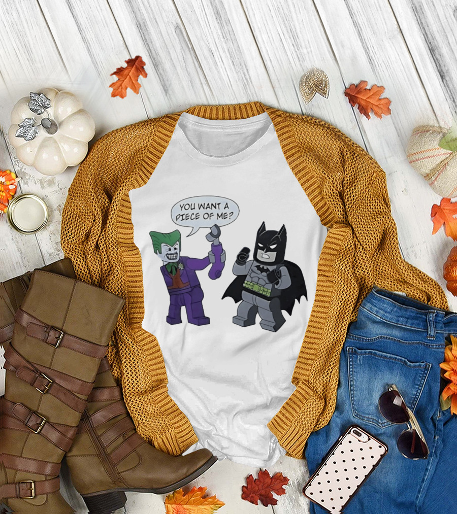 Lego Batman vs Joker You Want a Piece of Me Confrontation T-Shirt