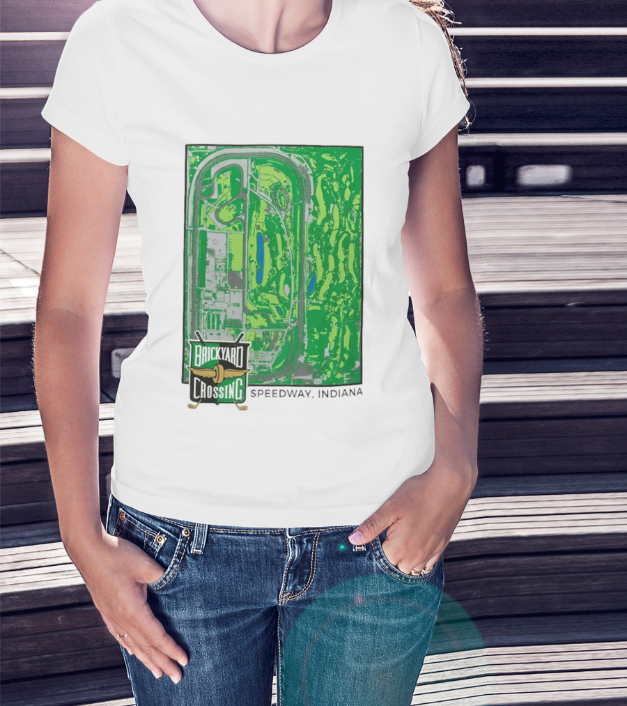 Brickyard Crossing Speedway Indiana Map Instant T-Shirt