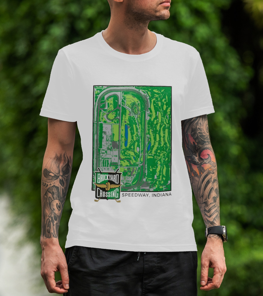 Brickyard Crossing Speedway Indiana Map Instant T-Shirt