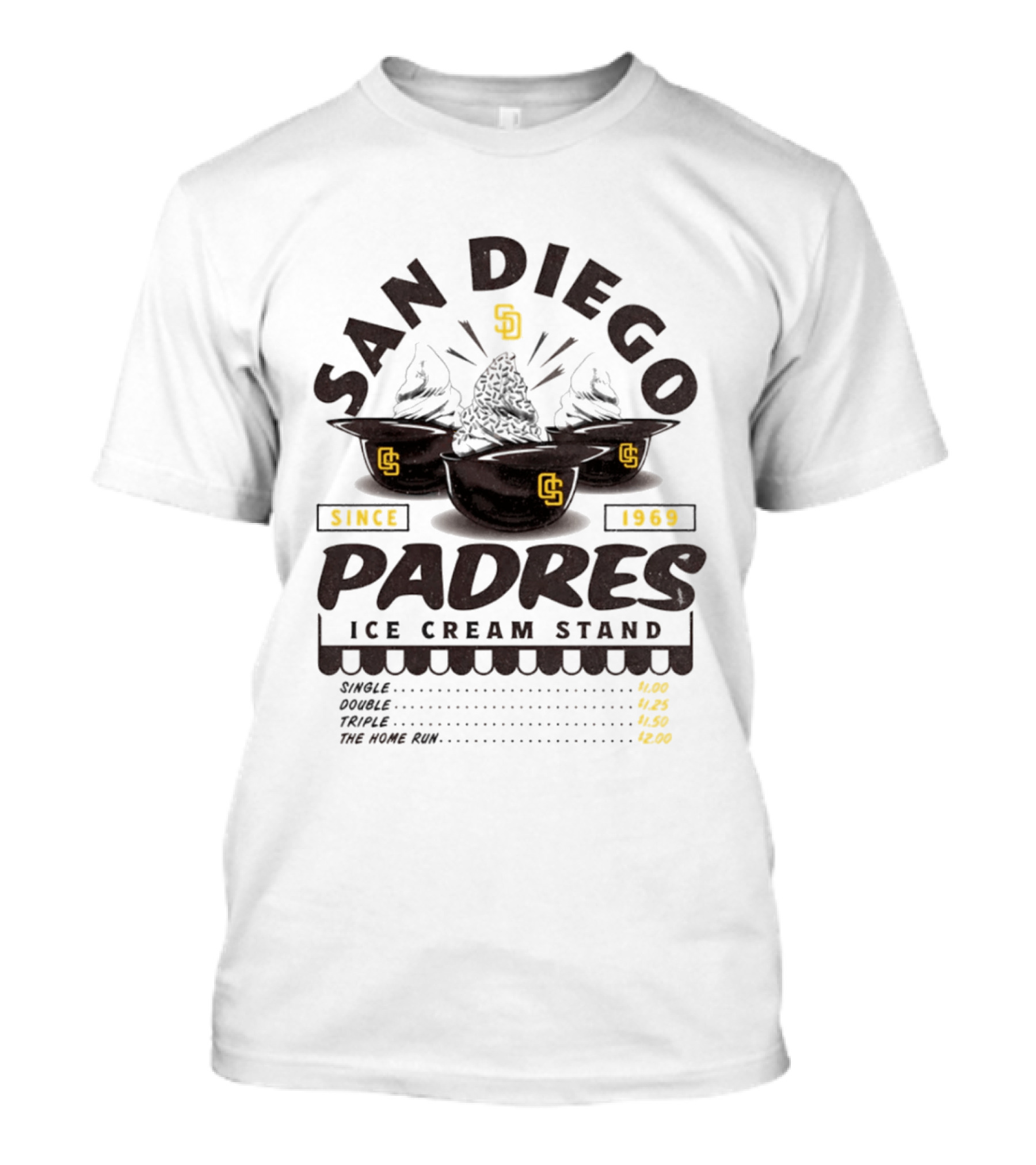 San Diego Padres Ice Cream Stand Since 1969 Baseball T-Shirt