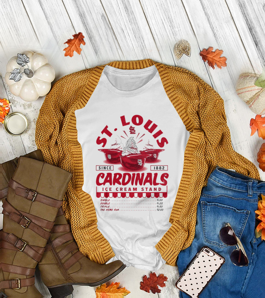St. Louis Cardinals Ice Cream Stand Since 1882 Vintage Baseball T-Shirt