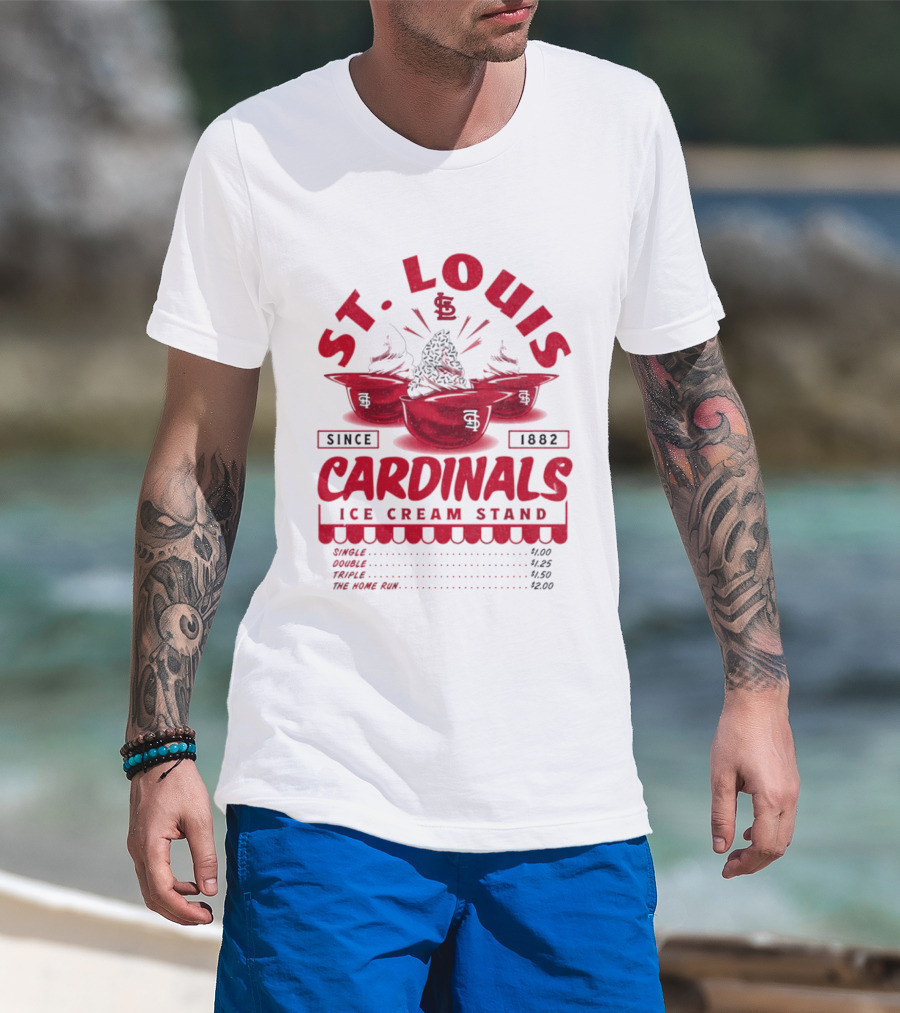 St. Louis Cardinals Ice Cream Stand Since 1882 Vintage Baseball T-Shirt