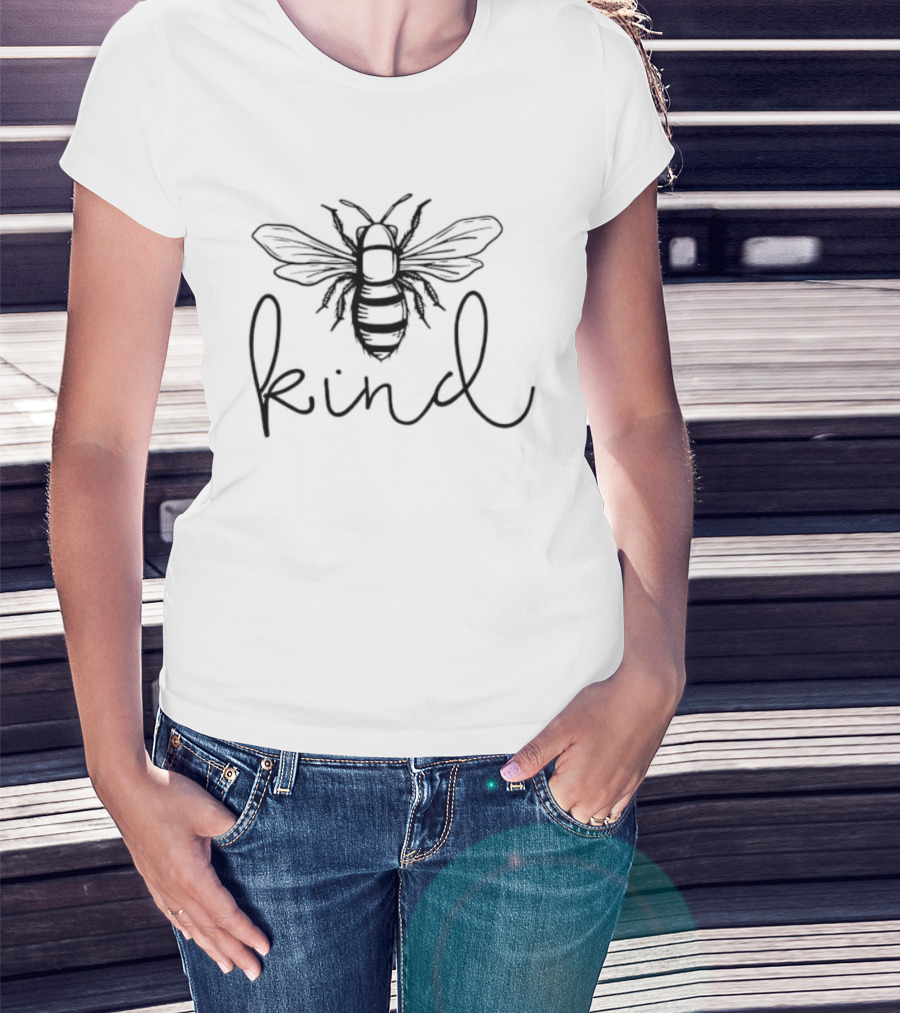 Bee Kind Sketch Handwritten Text With Bee T-Shirt