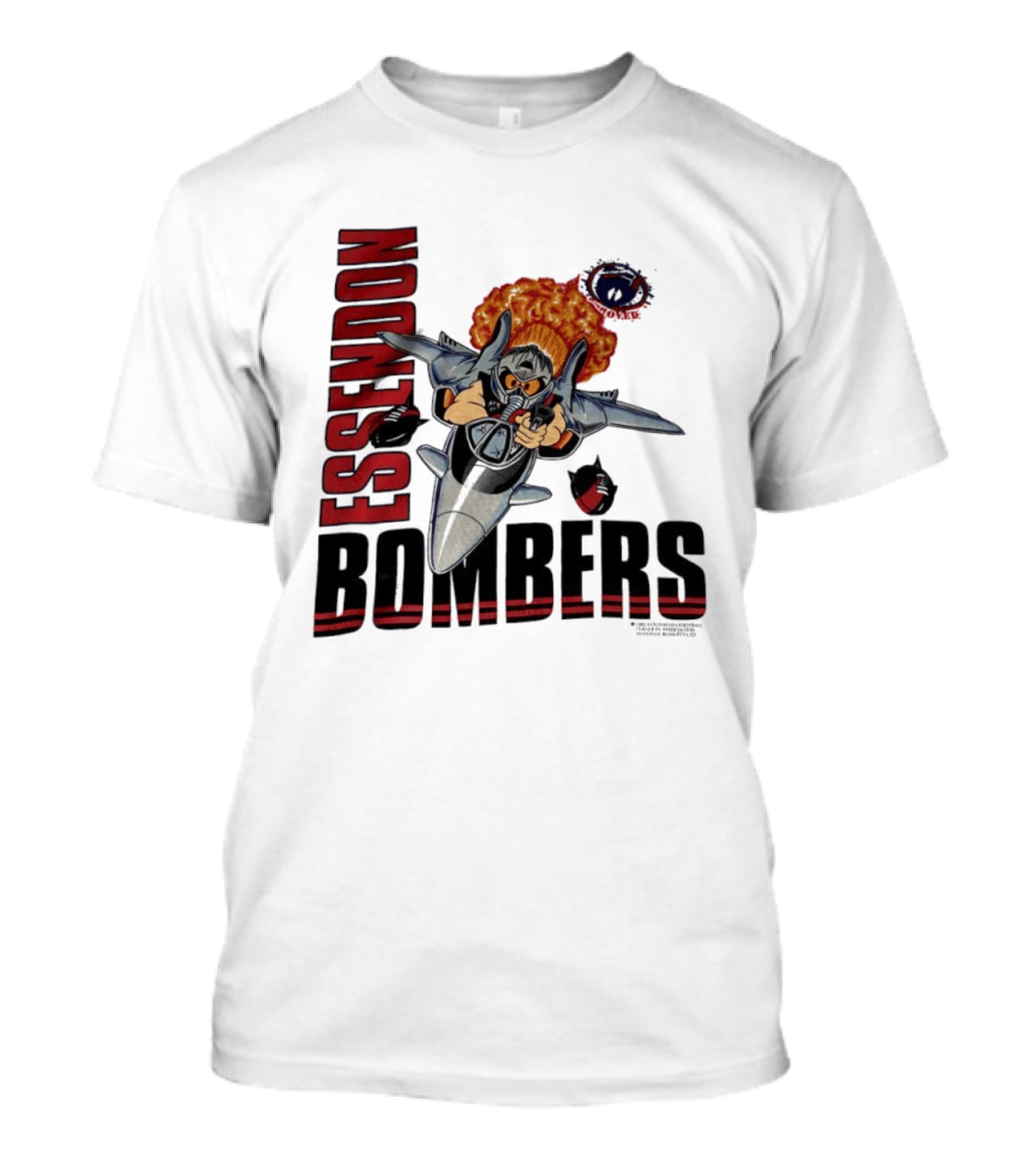 Essendon Bombers Fighter Jet Character Vintage 1992 T-Shirt