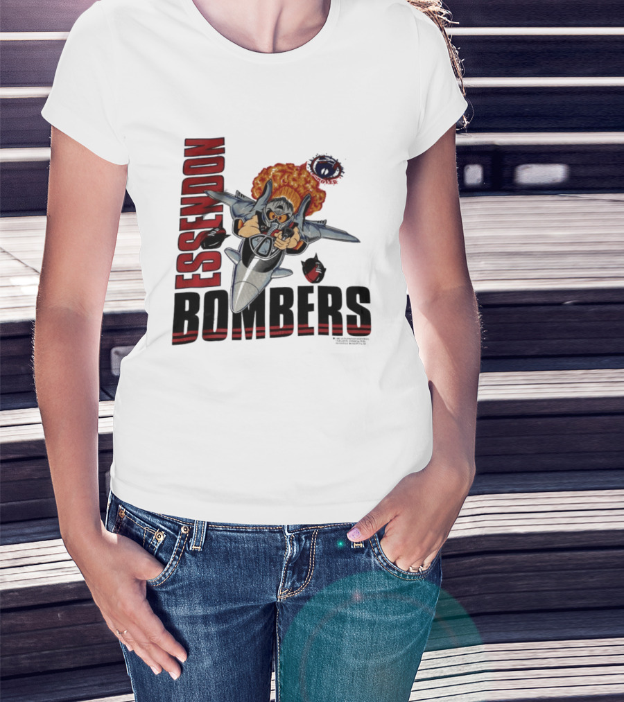 Essendon Bombers Fighter Jet Character Vintage 1992 T-Shirt