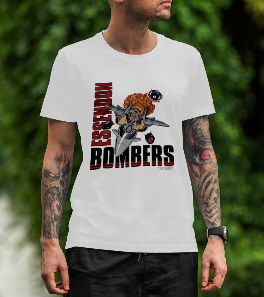 Essendon Bombers Fighter Jet Character Vintage 1992 T-Shirt