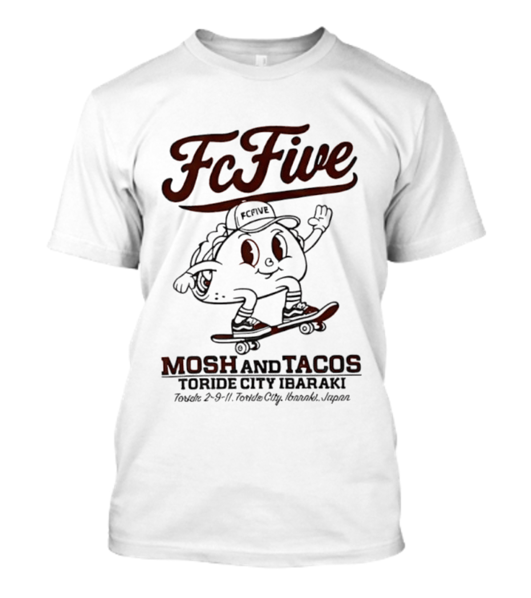 Fc Five Mosh And Tacos Toride City Ibaraki Skating Taco T-Shirt