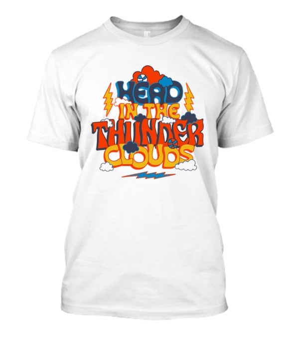 Head In The Thunder Clouds Basketball Lightning Thunderstorms T-Shirt