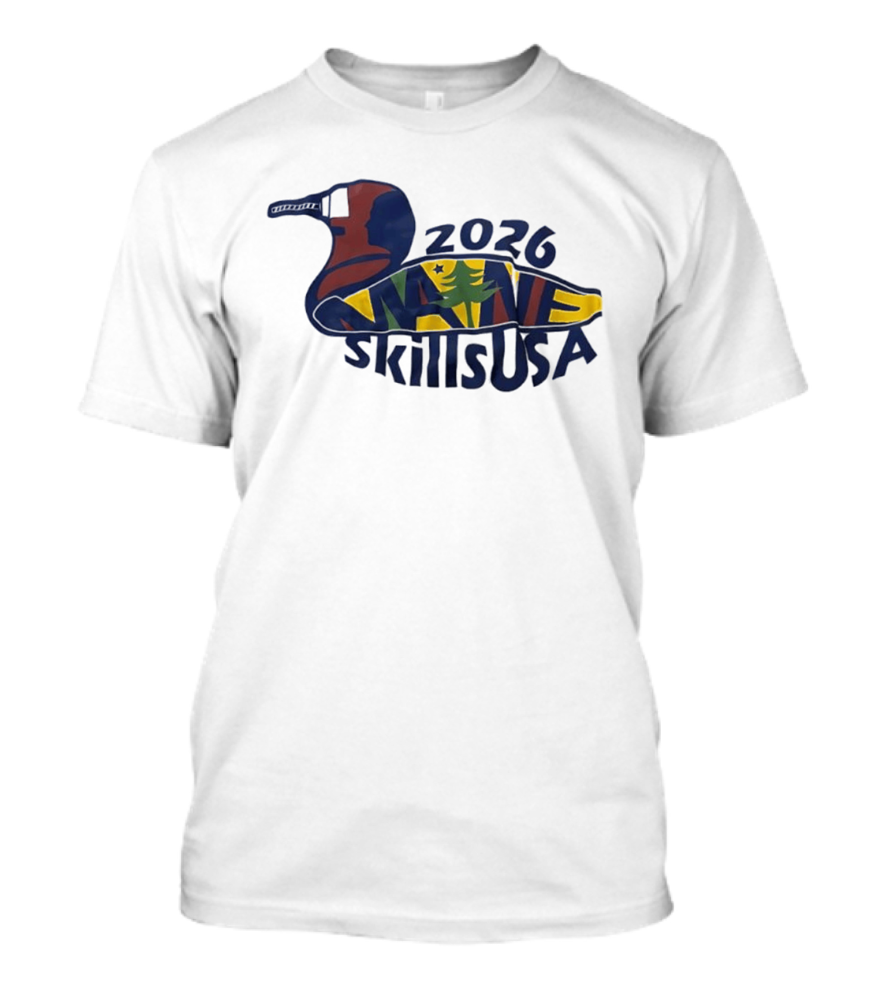 Maine 2026 SkillsUSA Loon Silhouette With State Flag T-Shirt