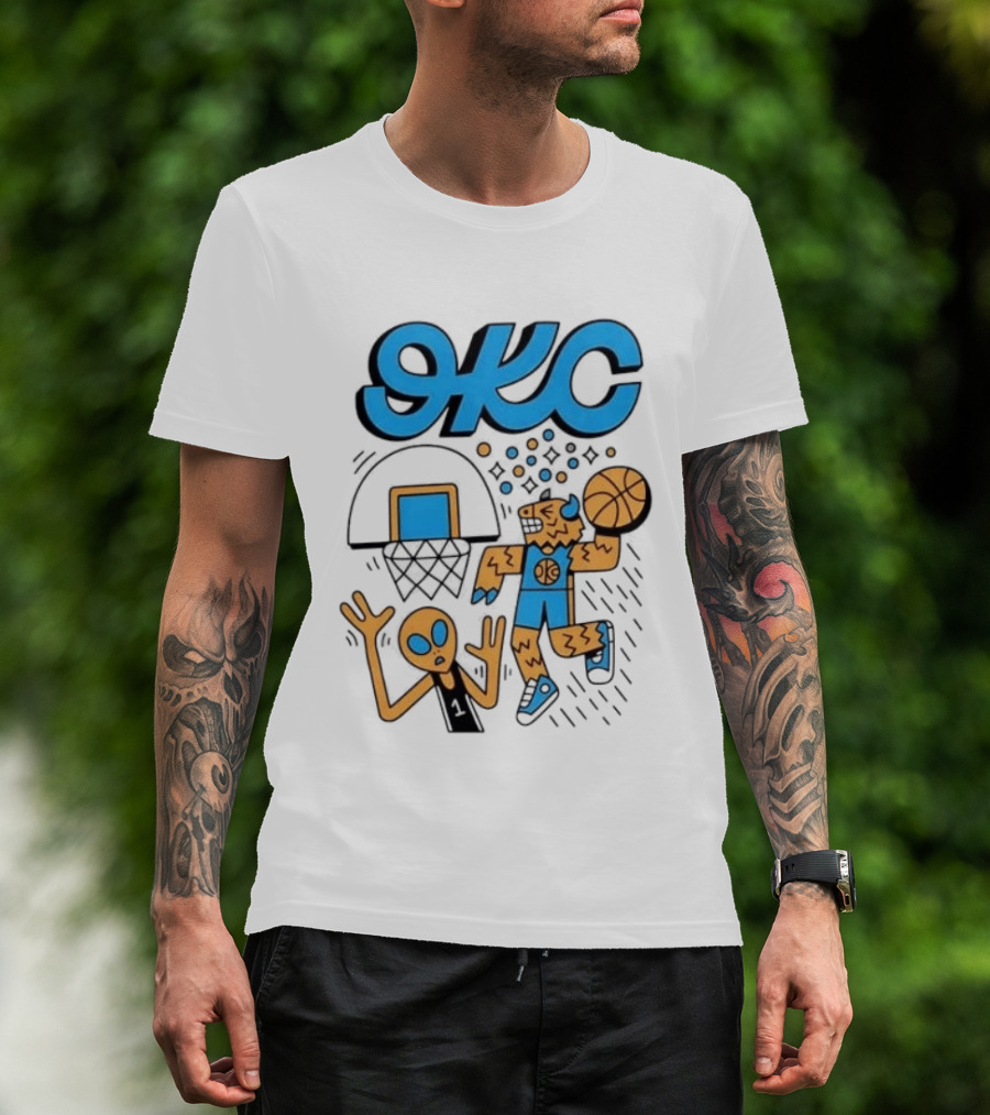 OKC Thunder Rumble Dunk Alien Basketball T-Shirt