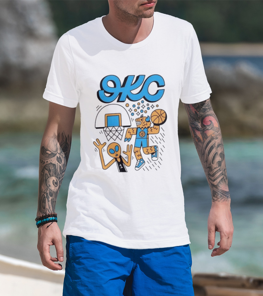 OKC Thunder Rumble Dunk Alien Basketball T-Shirt