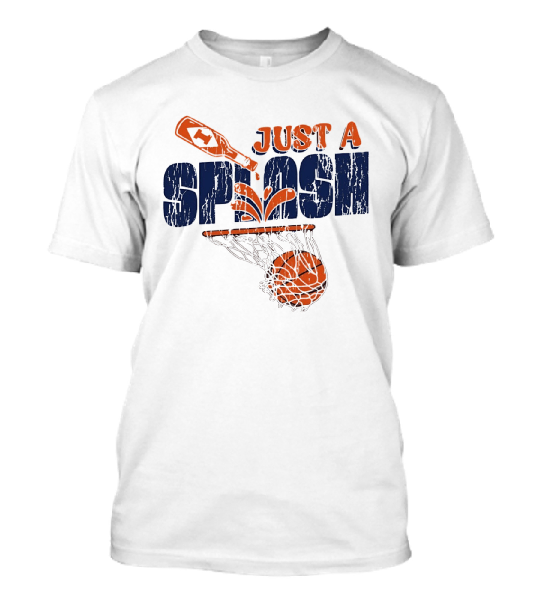 University Of Illinois Illini NCAA Basketball Just A Splash Net And Ball Motif T-Shirt