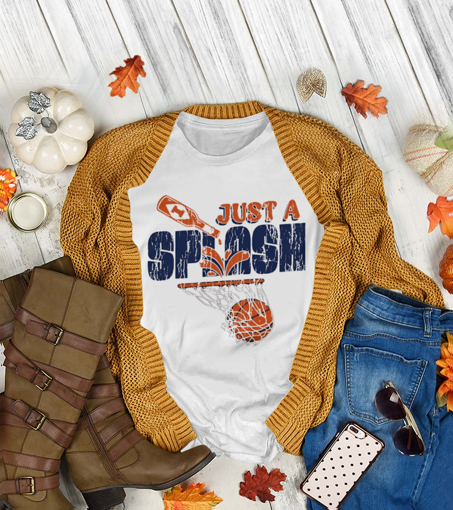 University of Illinois Illini NCAA Basketball Just a Splash Net and Ball Motif T-Shirt
