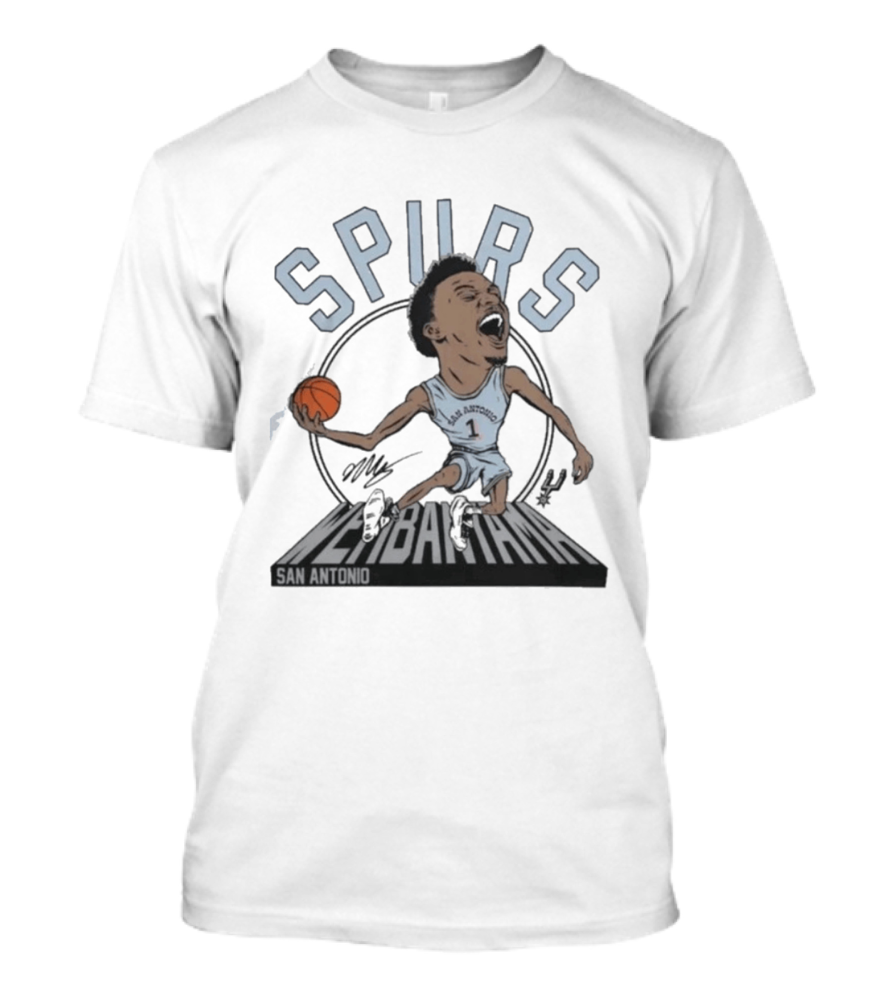 Victor Wembanyama San Antonio Spurs Basketball Caricature T-Shirt