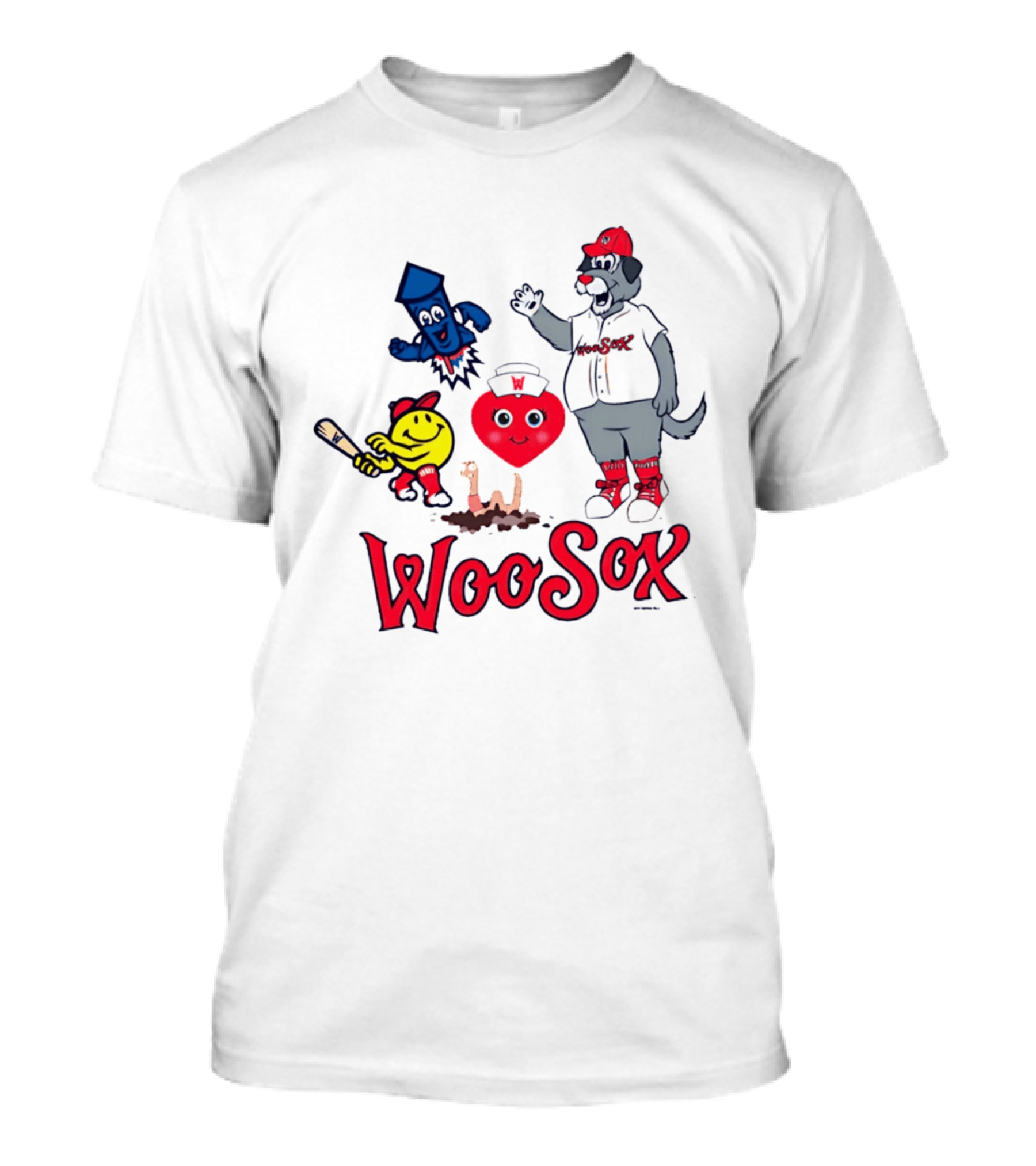 WooSox Baseball Team Central Masscots Characters T-Shirt