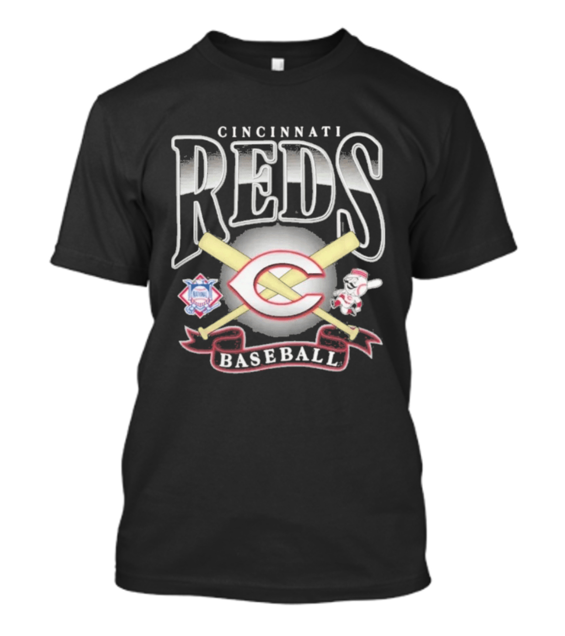 Cincinnati Reds Baseball Crossed Bats Mascot Chrometown Collection T-Shirt