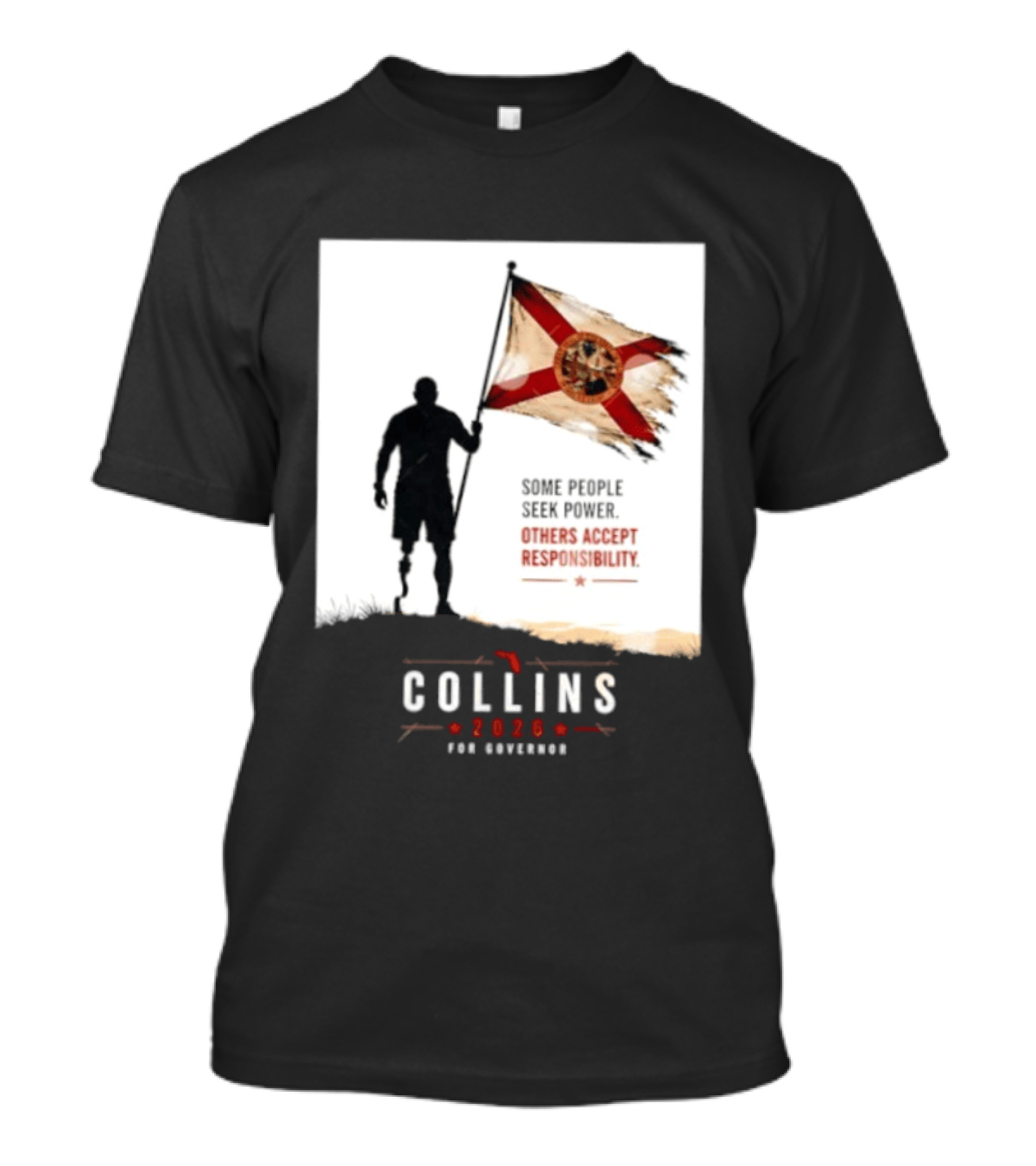 Collins 2026 For Governor Florida Flag Some People Seek Power Others Accept Responsibility T-Shirt