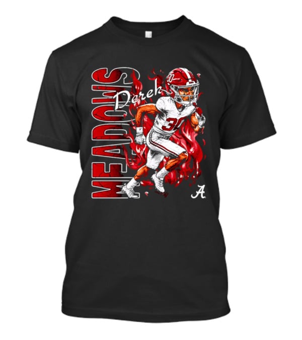 Derek Meadows Alabama Football NCAA Caricature Crimson Tide Player No. 30 T-Shirt