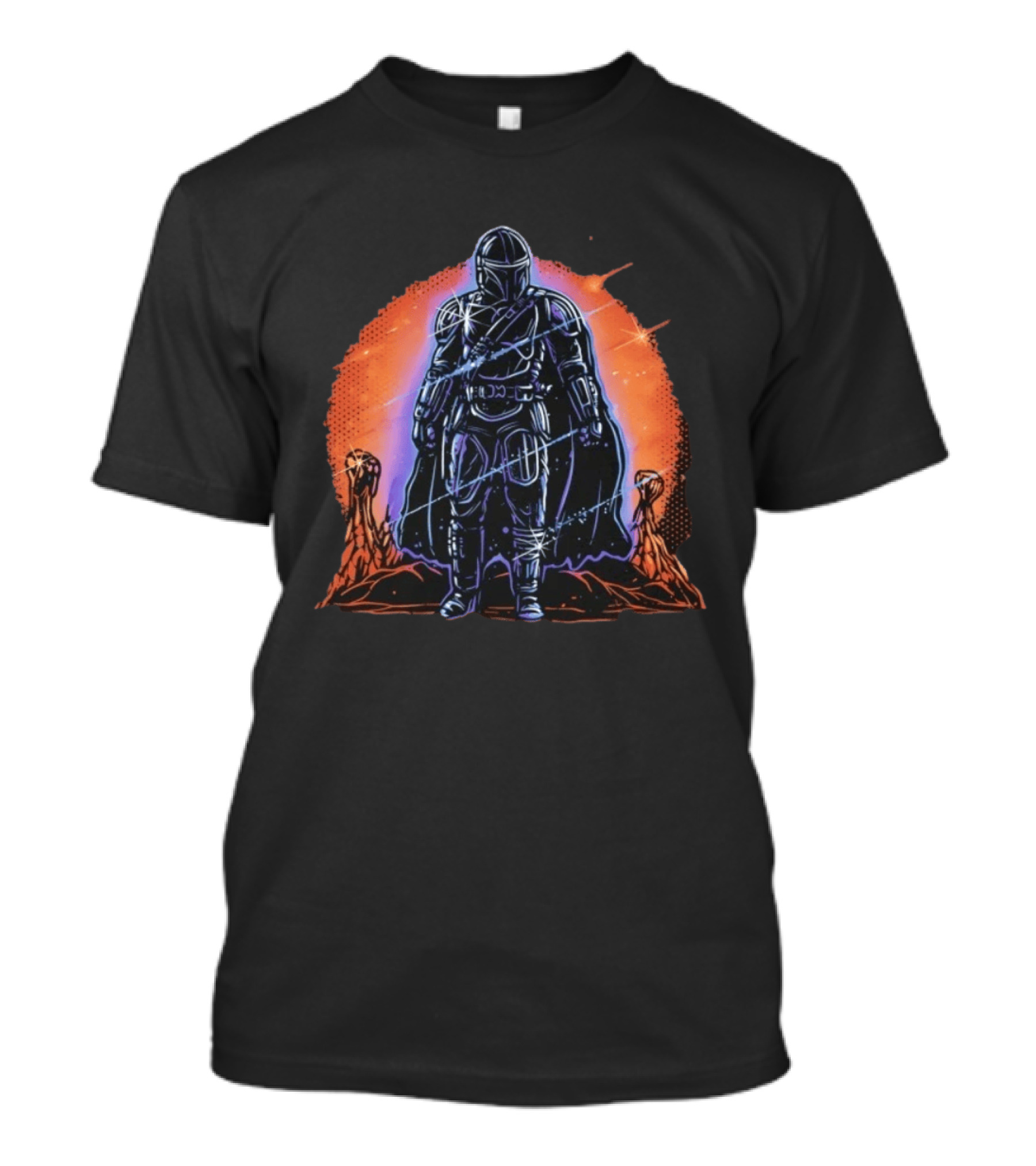 Din Djarin Night Of The Rebel Galactic Warrior Starlight Adventure T-Shirt