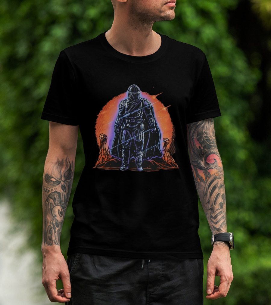 Din Djarin Night Of The Rebel Galactic Warrior Starlight Adventure T-Shirt
