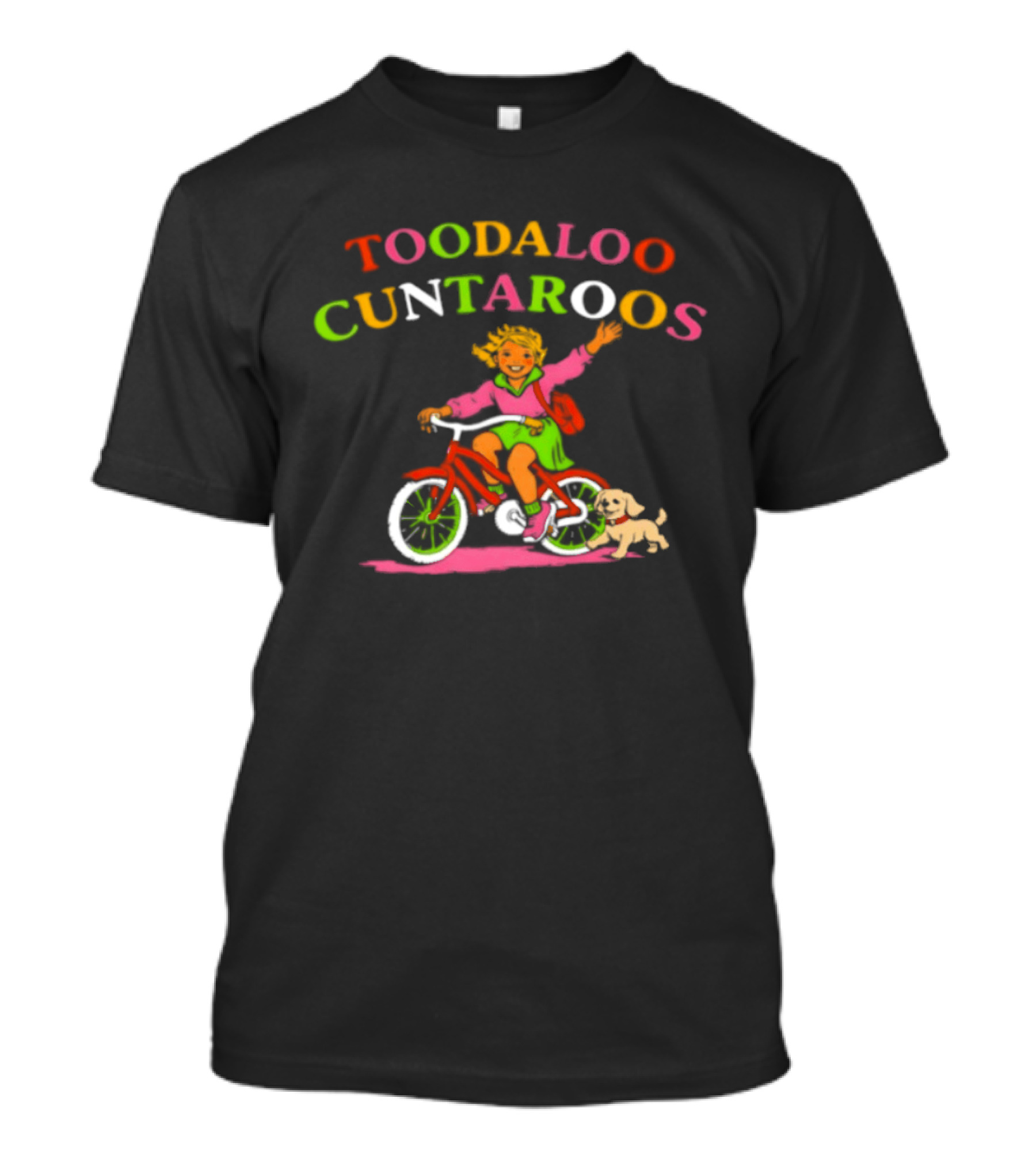 Toodaloo Cuntaroos Meme Bicycling With Dog Adventure T-Shirt