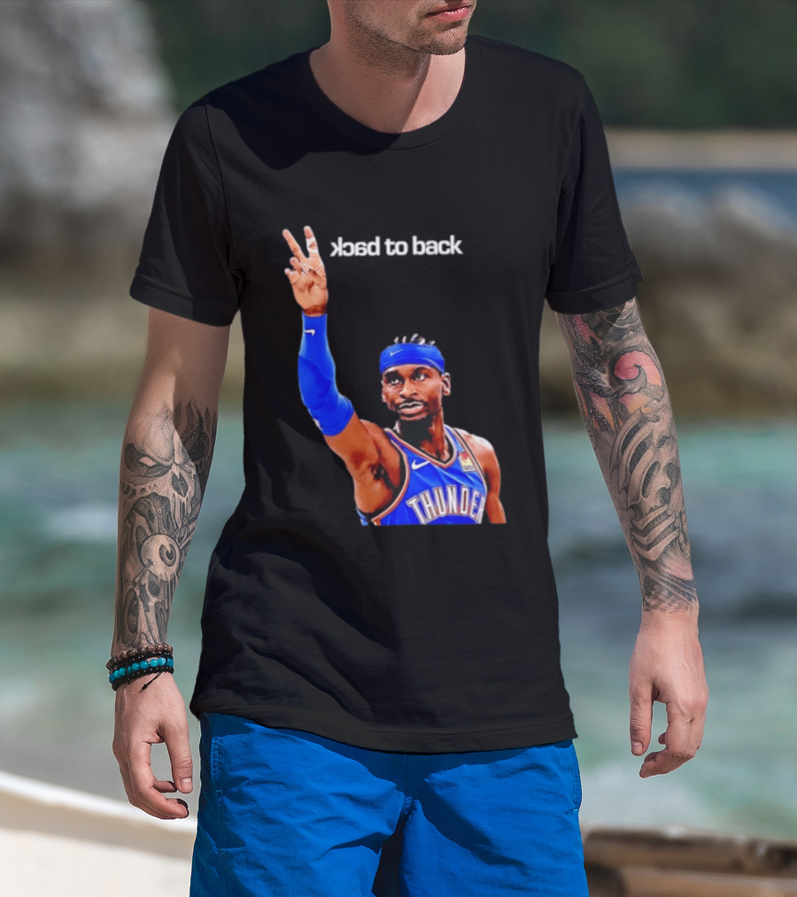 Shai Gilgeous Alexander Back To Back 2025 26 Kia NBA MVP Thunder T-Shirt