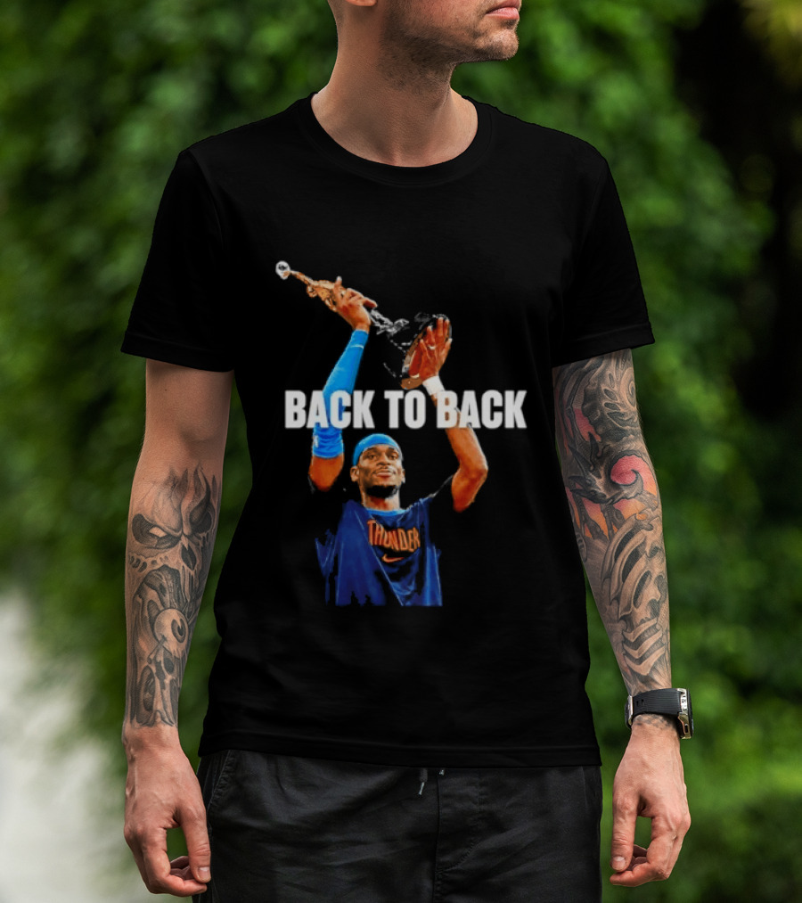 Shai Gilgeous Alexander OKC Thunder Basketball Back To Back T-Shirt