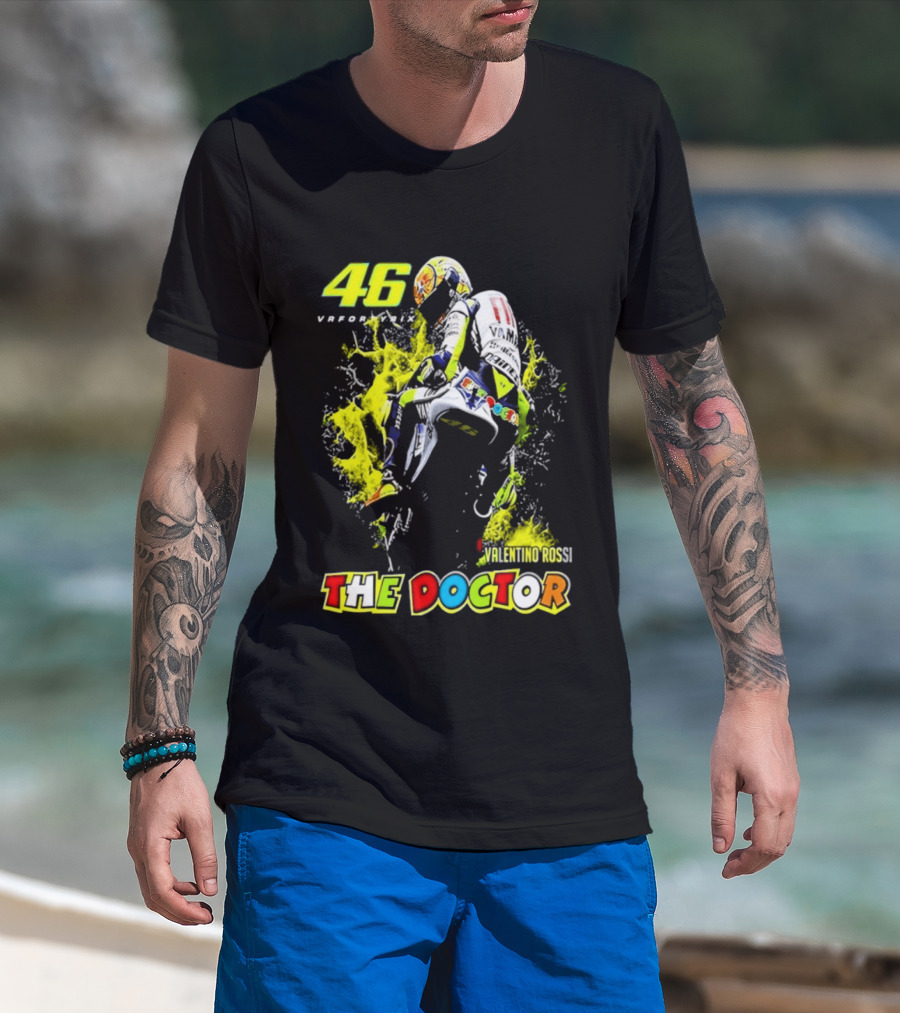 Valentino Rossi 46 VR46 The Doctor Motorcycle Racing T-Shirt