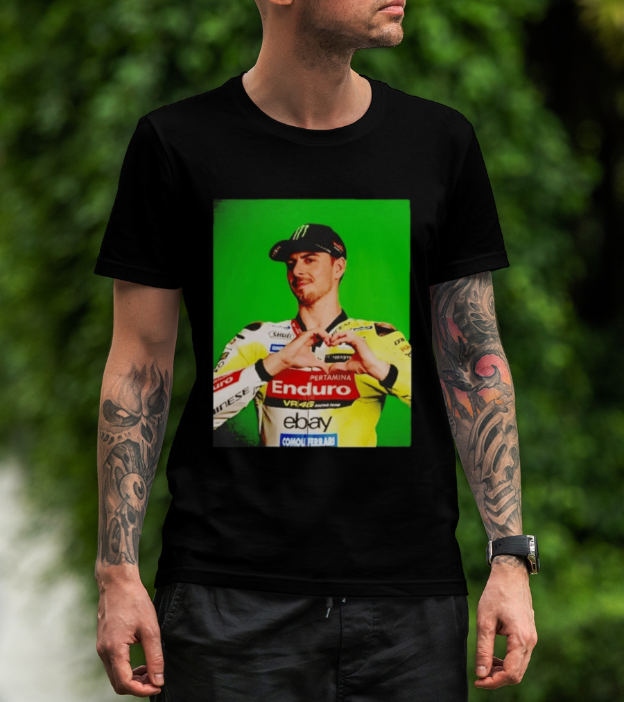 Valentino Rossi Motogp Legend Heart Sign VR46 Enduro Racing Yellow T-Shirt