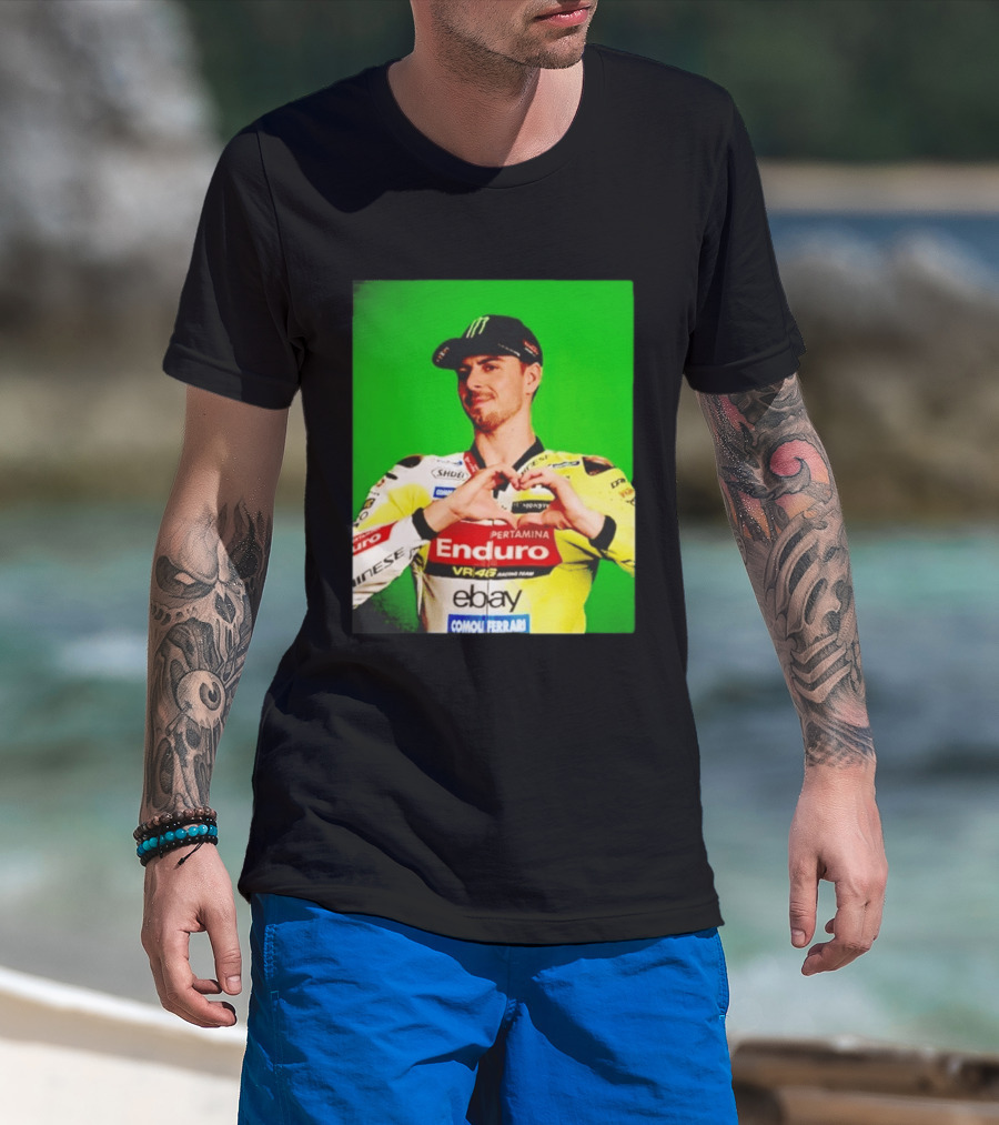Valentino Rossi Motogp Legend Heart Sign VR46 Enduro Racing Yellow T-Shirt