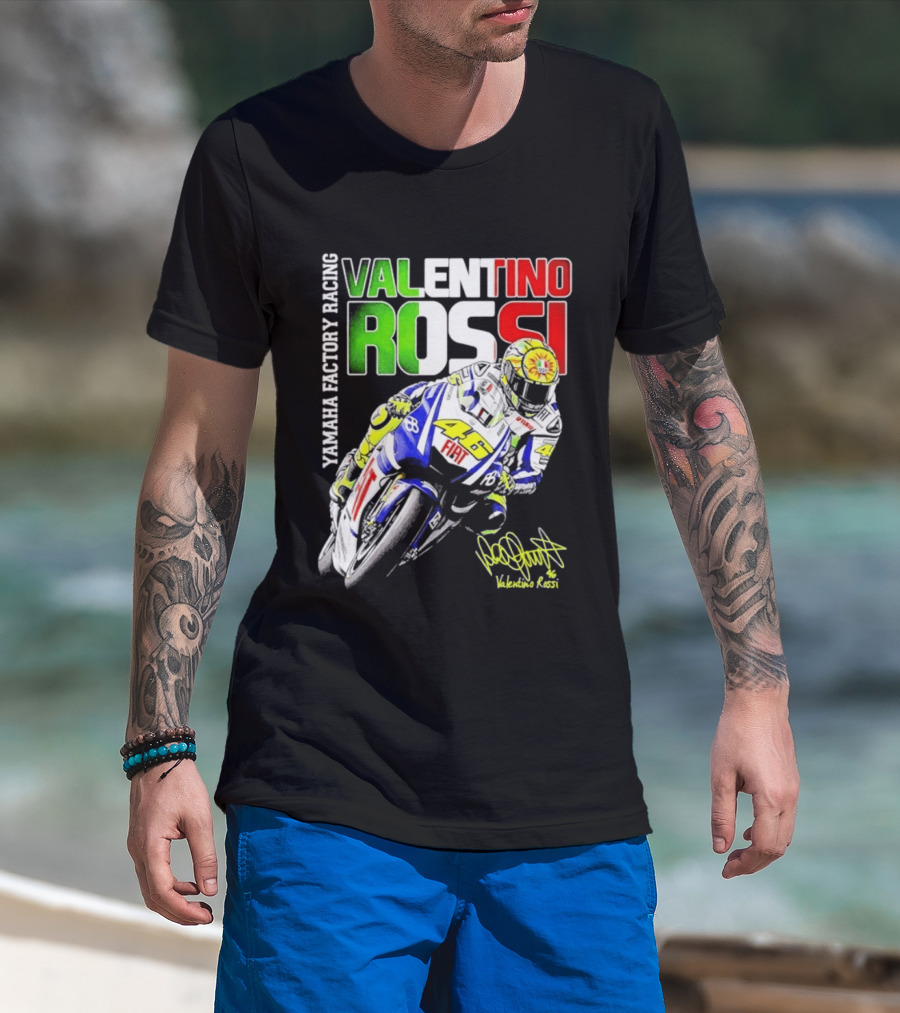 Valentino Rossi Yamaha Factory Racing Motogp Fiat Racing T-Shirt