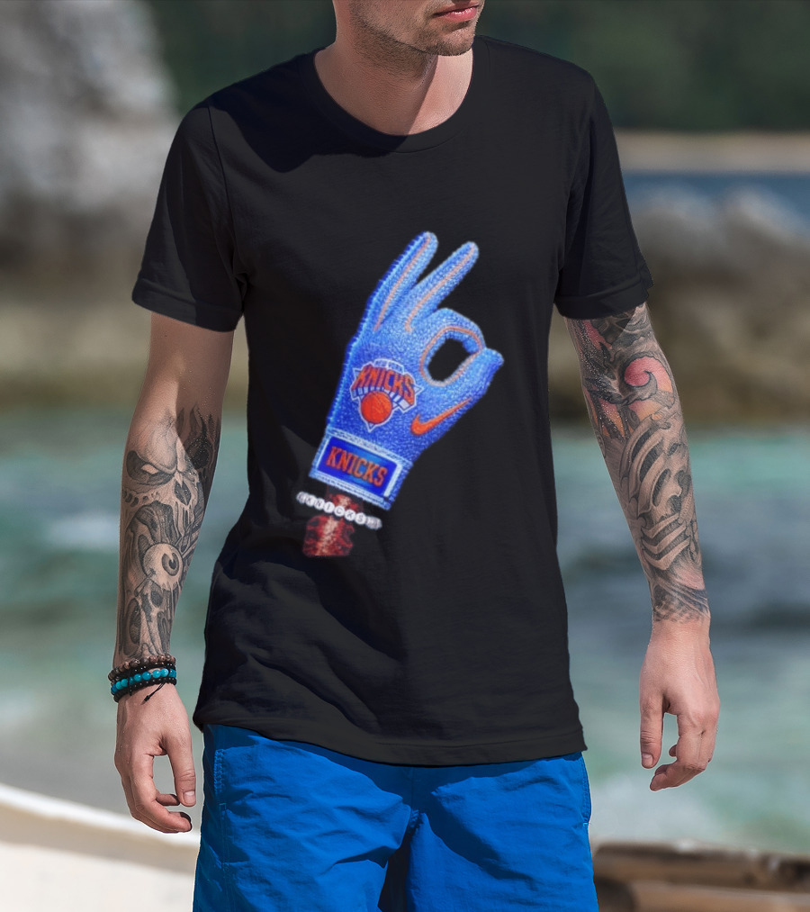 Drake Iceman New York Knicks Hand Glove Basketball T-Shirt