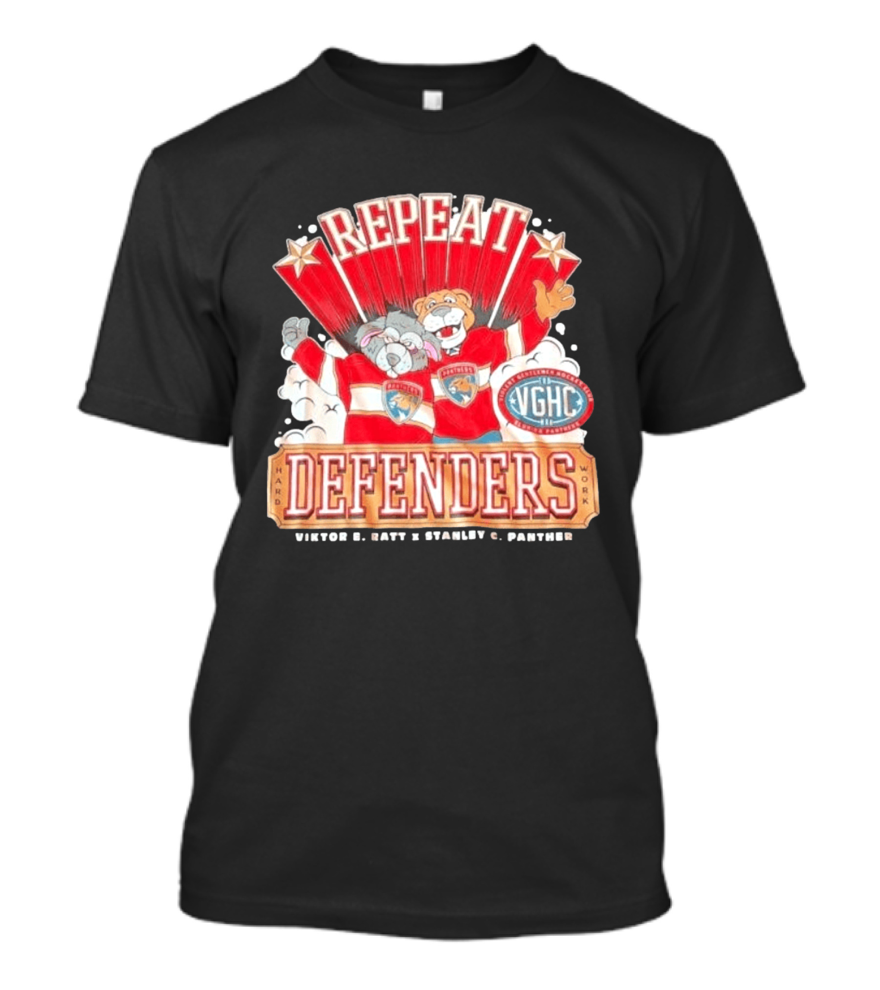 Repeat Defenders Hard Work Viktor E Ratt Stanley C Panther VGHC T-Shirt