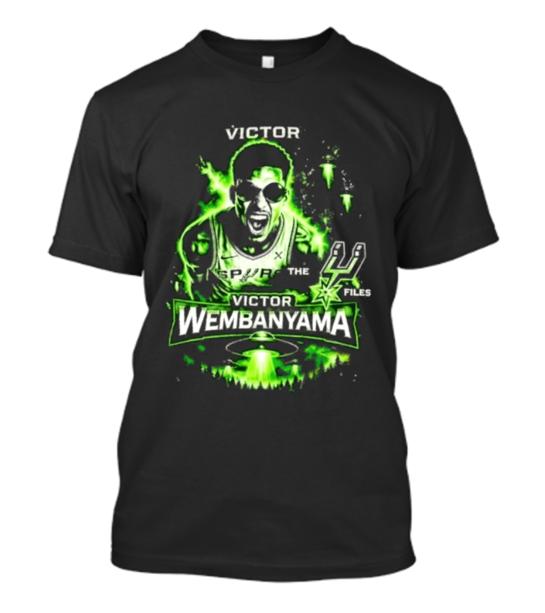 Victor Wembanyama Spurs Alien UFO Basketball 1 21 Timely Files T-Shirt