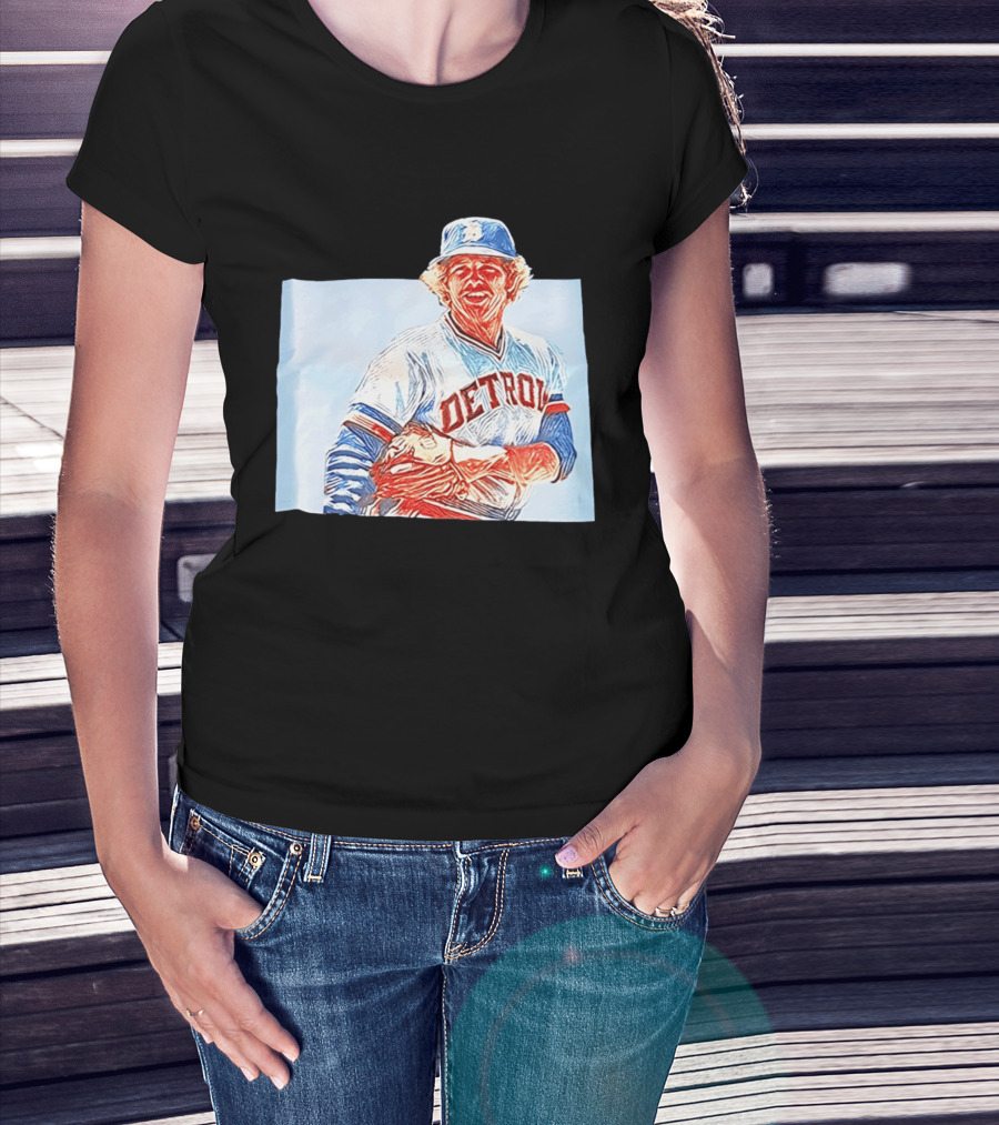 Detroit Tigers Mark Fidrych Vintage Baseball T-Shirt