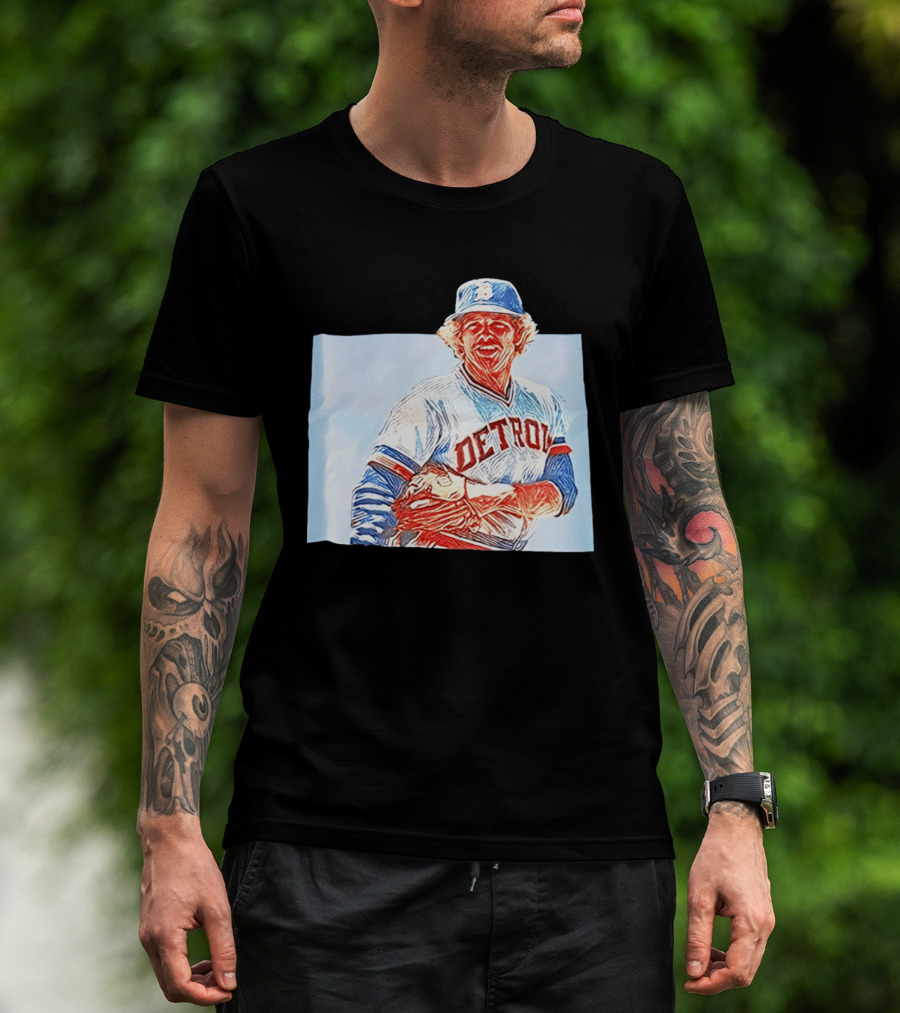 Detroit Tigers Mark Fidrych Vintage Baseball T-Shirt
