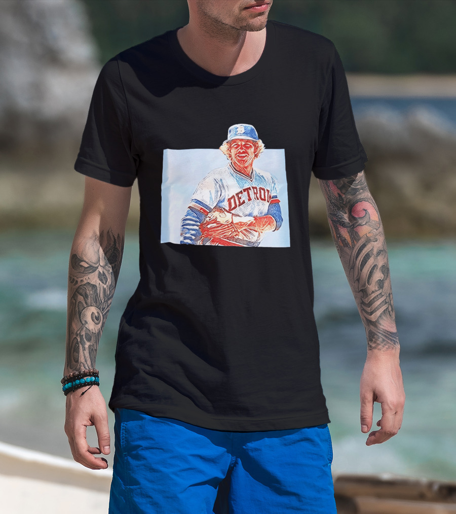 Detroit Tigers Mark Fidrych Vintage Baseball T-Shirt
