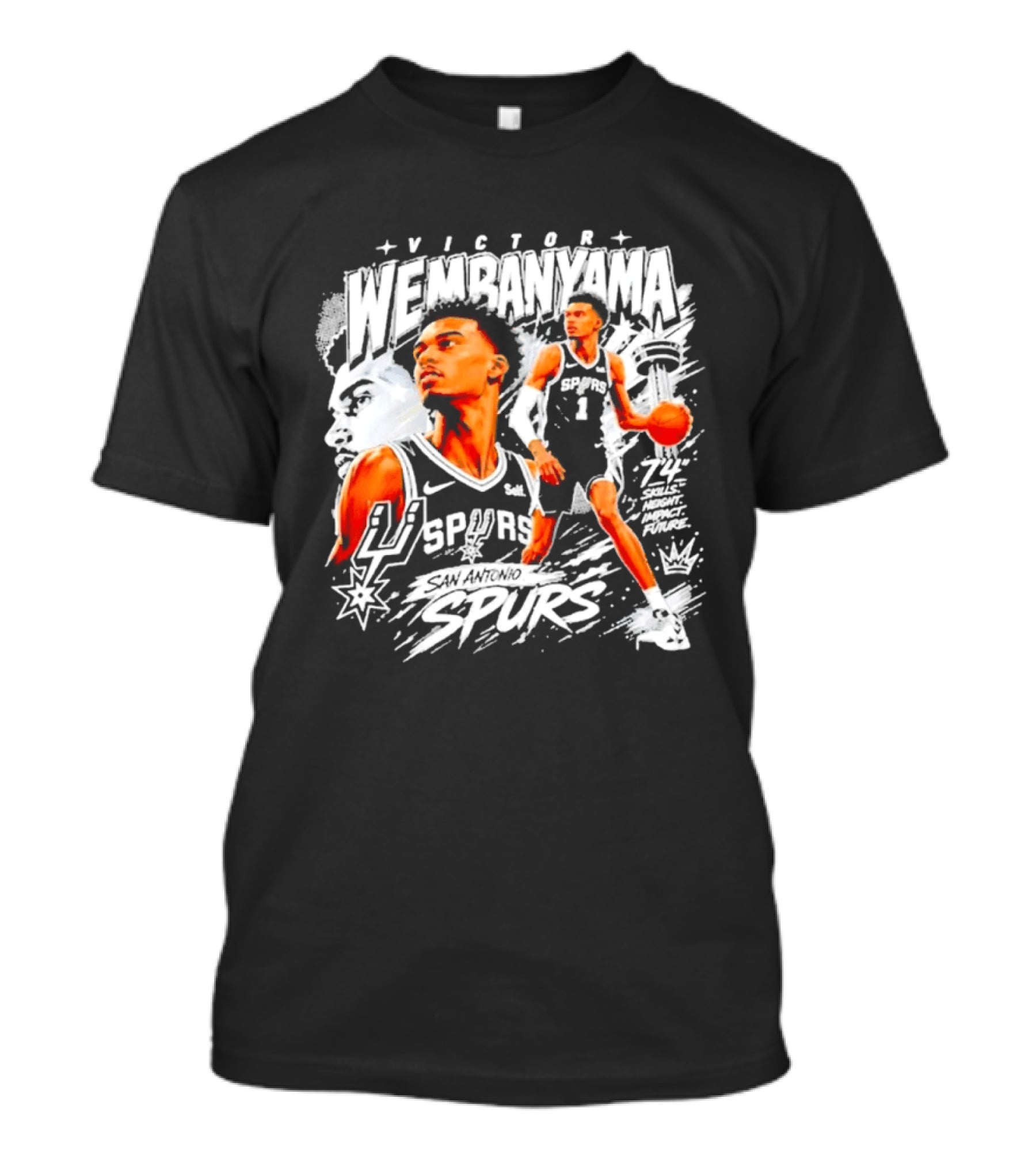 Victor Wembanyama Spurs Basketball Skills Impact 74 T-Shirt
