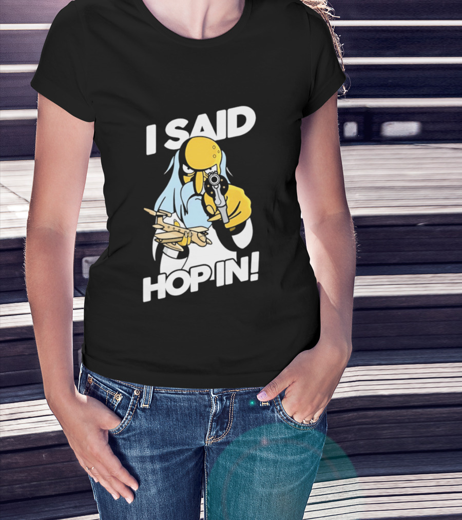 Mr Burns I Said Hop In Meme With Pistol And Model Aircraft T-Shirt