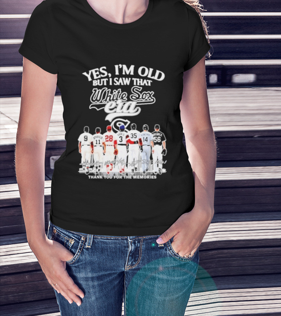 Yes I'm Old But I Saw That White Sox Era Players Skyline T-Shirt