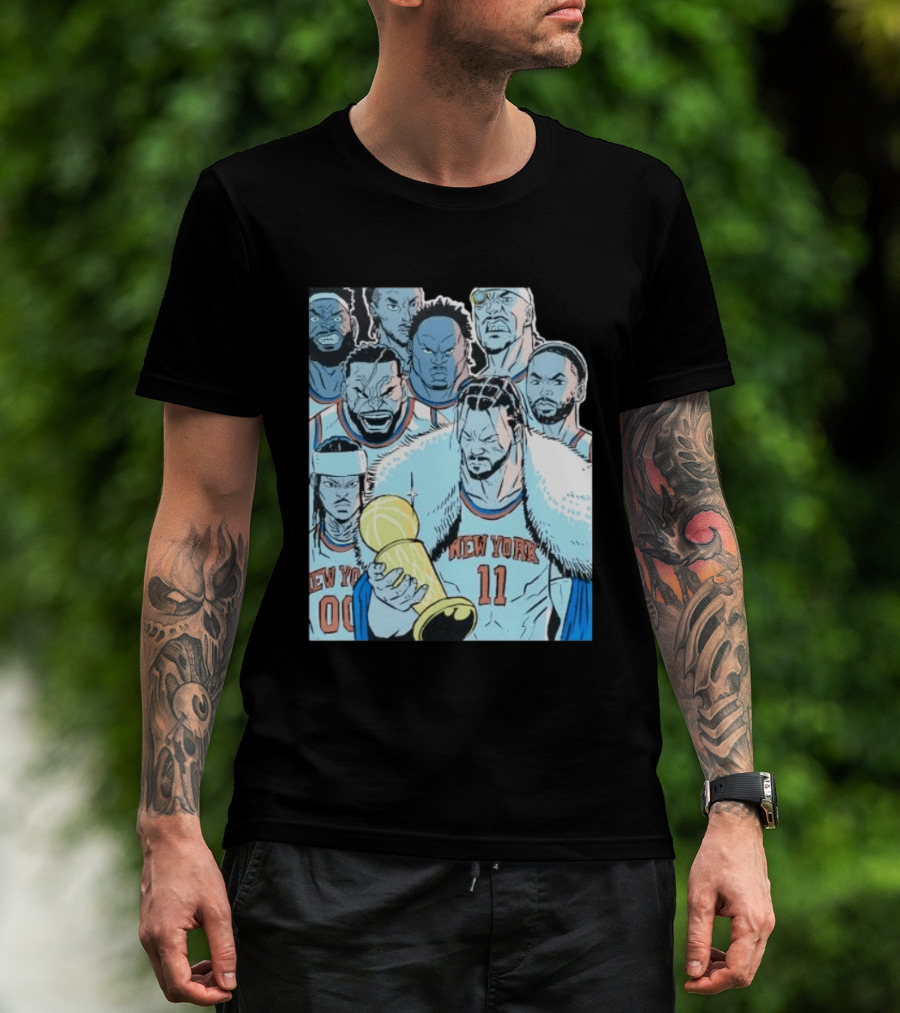 New York Knicks 2026 Invincible Indefensible Trophy Comic Style Basketball Team T-Shirt