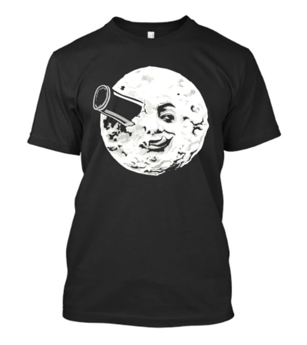 A Creamy Trip To The Moon Face Icon Rocket Classic Vintage Movie Scene T-Shirt