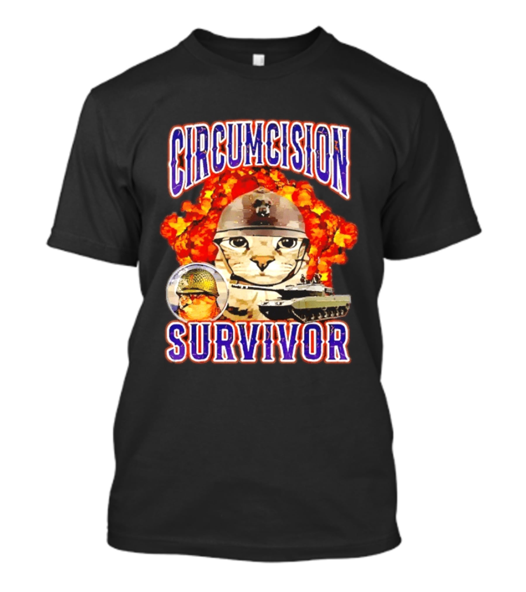 Circumcision Survivor Cat Explosion Tank Helmet T-Shirt