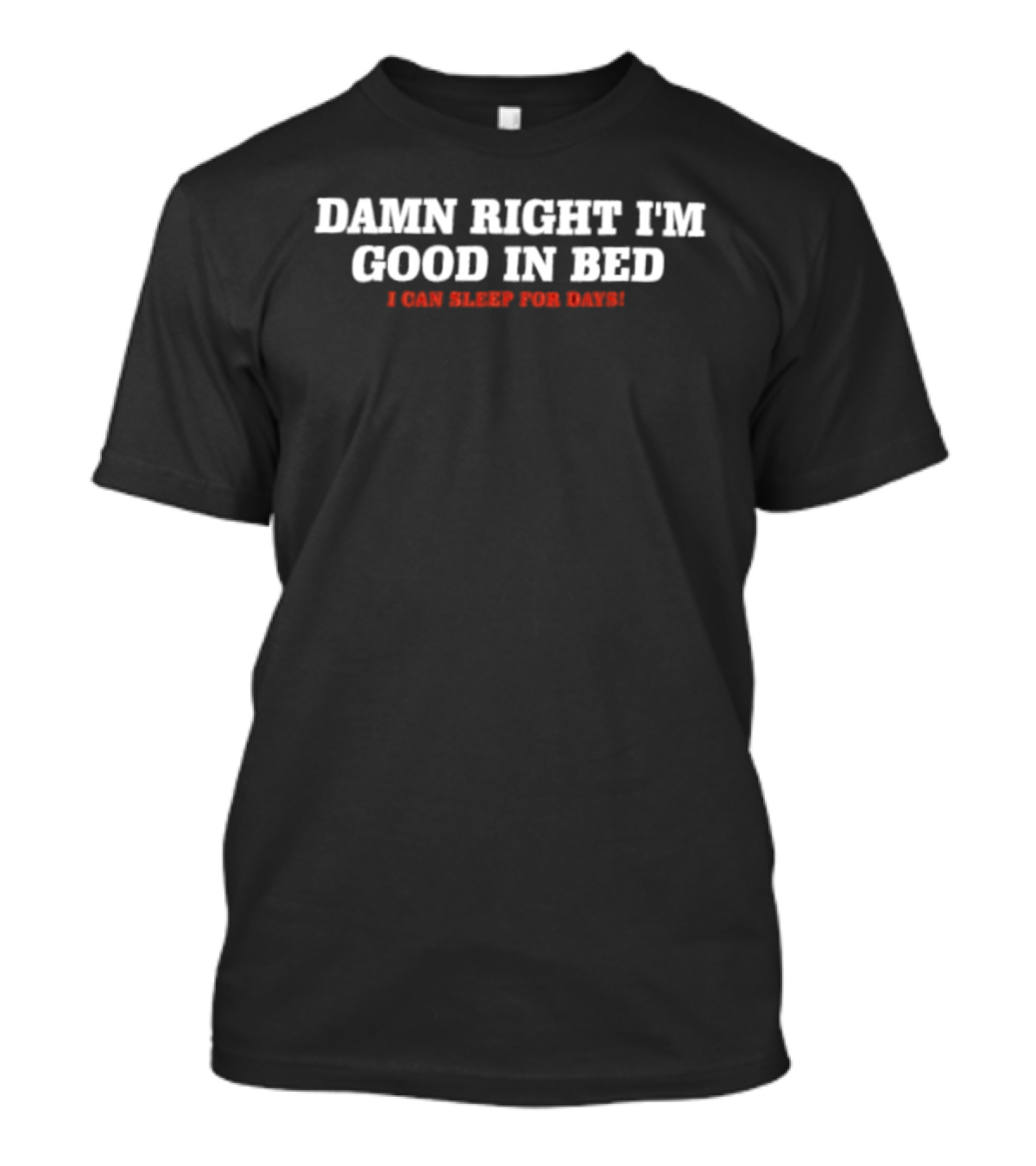 Damn Right I'm Good In Bed I Can Sleep For Days Fun Sleep Lover T-Shirt