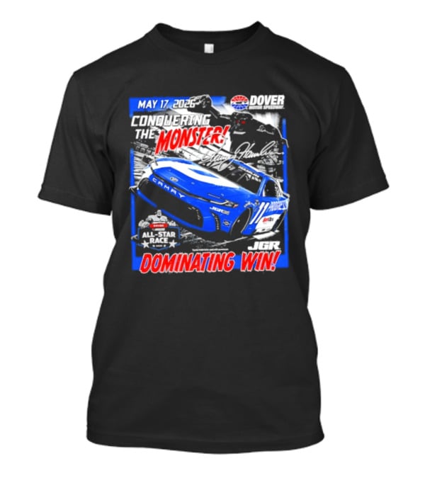 Denny Hamlin May 17 All Star Monster Dominating Win NASCAR Race Autographed T-Shirt