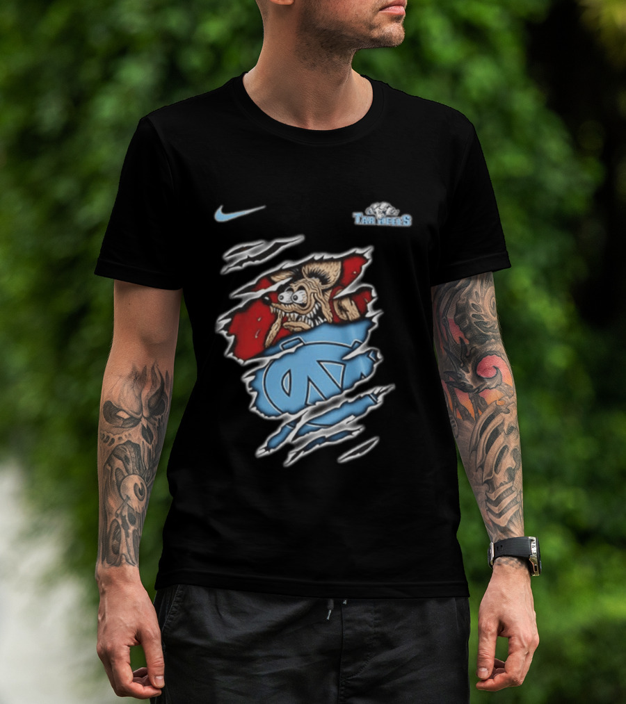 Nike North Carolina Tar Heels NCAA Rat Fink Built To Not To Bow Blue White T-Shirt