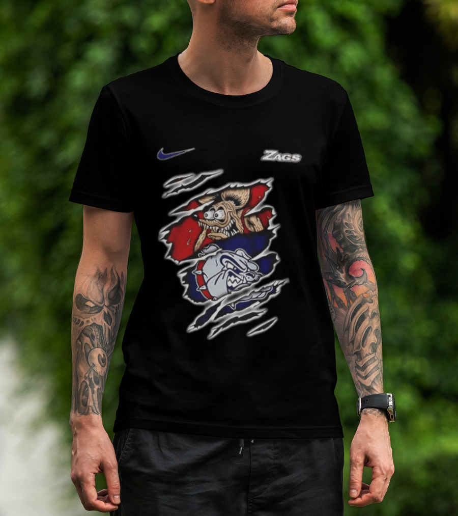 Gonzaga Bulldogs Rat Fink Nike Zags Built Not To Bow T-Shirt