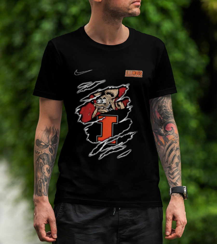 Nike Illinois Fighting Illini Rat Fink Built Not To Bow NCAA T-Shirt