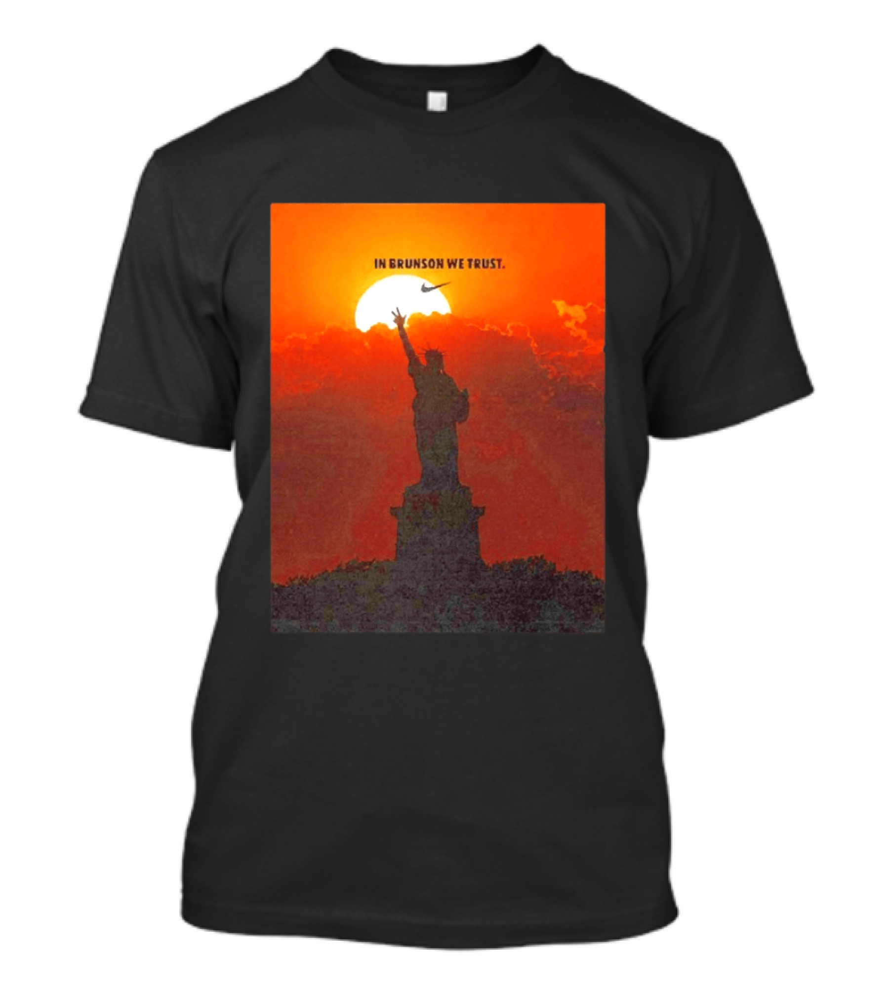 In Brunson We Trust New York Knicks Nike Liberty Sunset T-Shirt
